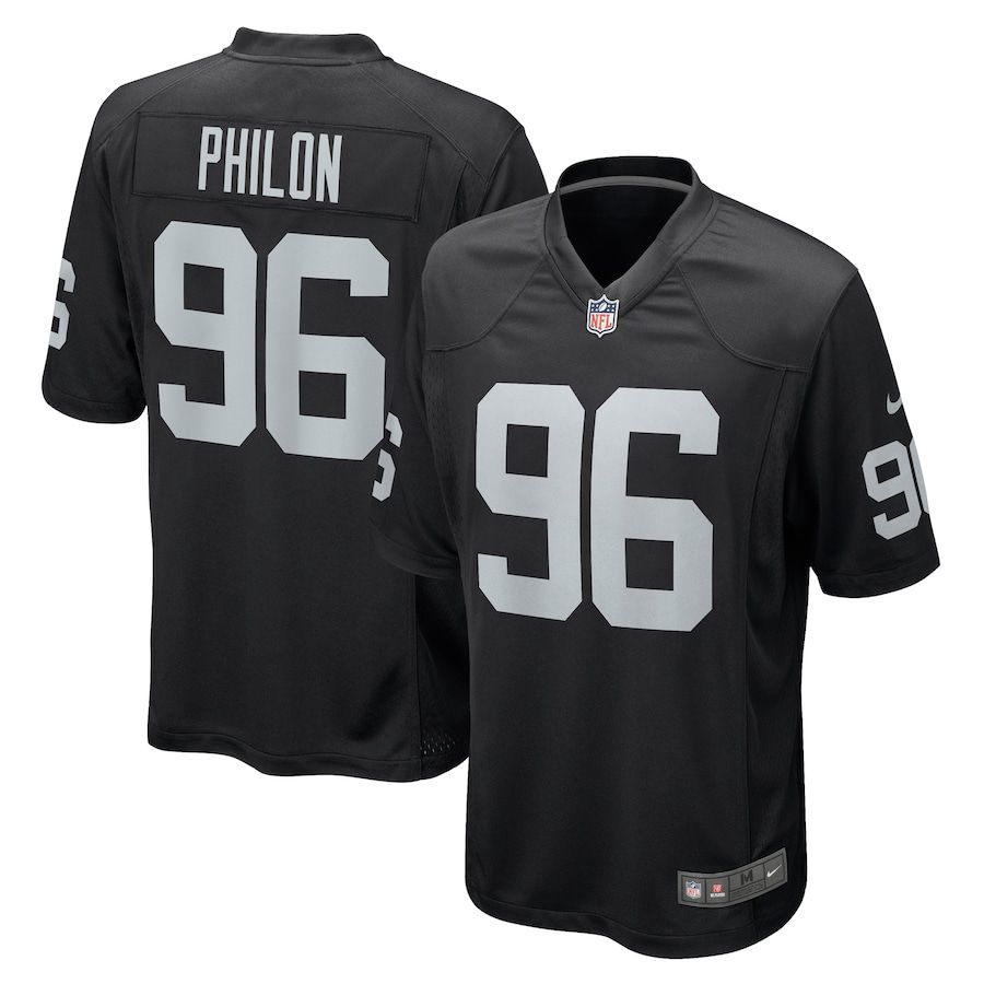 Men Oakland Raiders #96 Darius Philon Nike Black Game NFL Jersey->oakland raiders->NFL Jersey